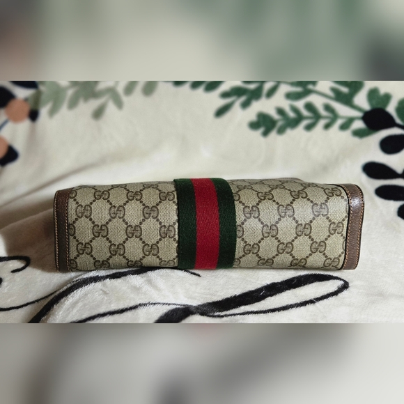 💯 Authentic Vintage Gucci Supreme Web Sherry Line Clutch - Picture 11 of 12